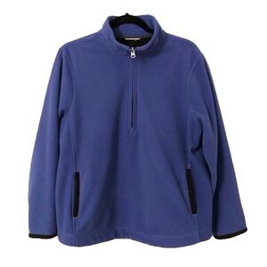 Vintage Blue Half Zip Fleece Pullover Jacket